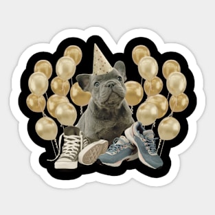 cute party bulldog Sticker